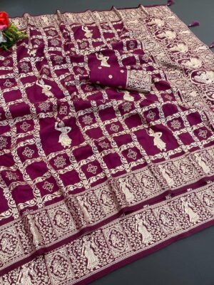 Pure Dolla Meena Saree - Elegance in Magenta