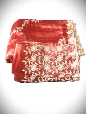 Jimmy Chiffon Heavy Work Soft Saree - Red