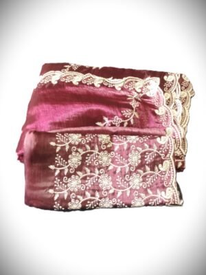 Jimmy Chiffon Heavy Work Soft Saree - Wine